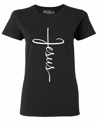 Jesus Cross Women#x27;s T Shirt Christian Religious Faith Disciple Church Shirts $14.95