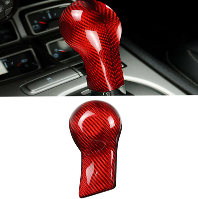 #ad For Chevrolet Gear Shift Knob Head Cover Sticker Red Carbon Camaro 2010 2015