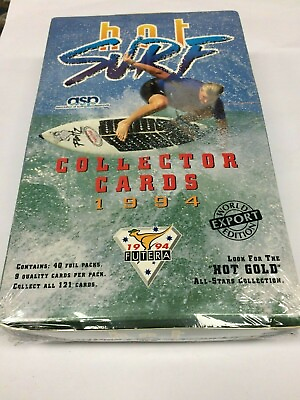 #ad 1994 Futera HOT SURF Trading Card quot;EXPORTquot; FACTORY BOX 40 PACKS Slater Etc**