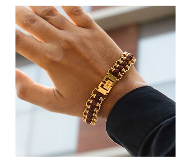 #ad 5 mukhi rudraksha bracelet With Designer Caps For MenWomenBoys amp; Girls
