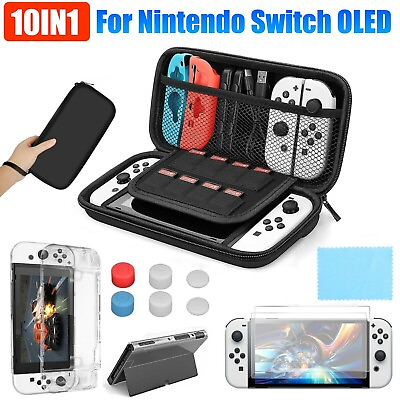 #ad Carrying Case BagShell CoverTempered Glass Protector For Nintendo Switch OLED