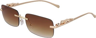 #ad FLAWLESS EYEWEAR Rimless Oversized Sunglasses for Women Men Rectangular Frameles