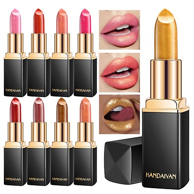 #ad Lipsticks Shimmer Metallic Lipstick Waterproof Long Lasting Makeup Glow Shimmer
