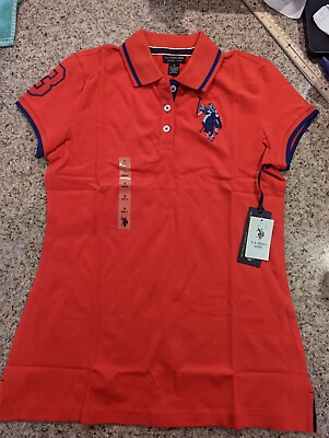 #ad Multi Tonal Big logo polo shirt Red Small Retails $48.00