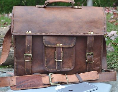 New Men#x27;s Genuine Vintage Brown Leather Messenger Bag Shoulder Laptop Briefcase. $25.80
