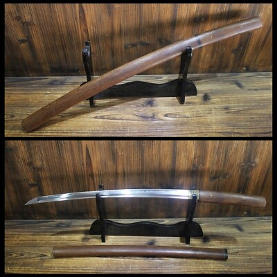 #ad Handmade Japanese Sword Wakizashi Samurai Katana Clay Tempered T10 Steel Blade