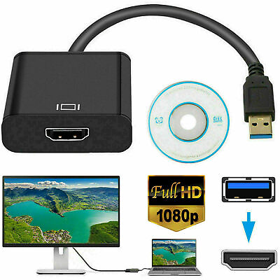 #ad #ad HD 1080P USB 3.0 to HDMI Video Cable Adapter For PC Laptop HDTV LCD TV Converter
