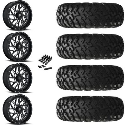 #ad 20quot; Fuel Triton D581 Black Milled Rims amp; 35quot; EFX MotoClaw Tires 8 Ply Mounted