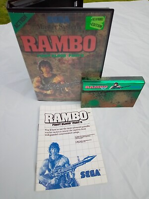 #ad sega master system games Custom Rambo Take No Prisoners Edition CIB. Read Desc.