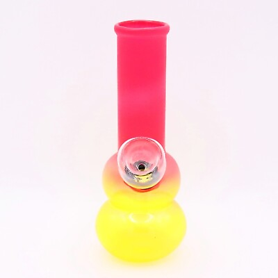 #ad 5quot; Mini Red Yellow Glass Bong Tobacco Smoking Pipe Water Pipes THB 60