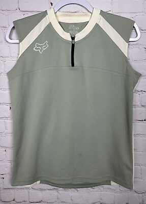 #ad Womens FOX Racing sleeveless Shirt jersey back zipper pocket sz M GUC