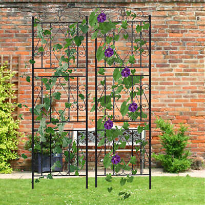 #ad 2x Large Metal Garden Trellis American style Lawn Lattice Climbing Stand Support