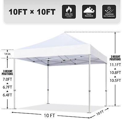 #ad Eurmax Premium 10#x27;x10#x27; Ez Pop up Canopy Tent Bonus Wheeled Bag