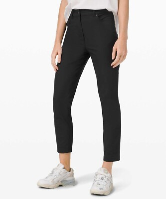 #ad New Lululemon City Sleek Slim Fit 5 Pocket HR Pant Size 6 Black 7 8 Length Pants
