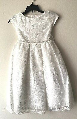 #ad NWT $78 SWEET KIDS IVORY LUXE EMBROIDERED MESH WITH PEARL TRIM WAISTBAND 5