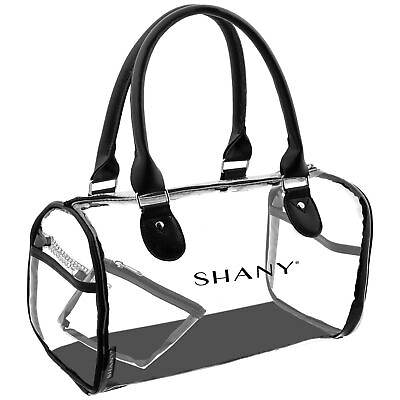 #ad SHANY Clear Waterproof Carryall Handbag with Detachable Cosmetics Bag