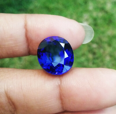 #ad 14x11mm. 10.85Cts. OVAL BLUE SAPPHIRE Great Luster Top Corundum Excellent Cut