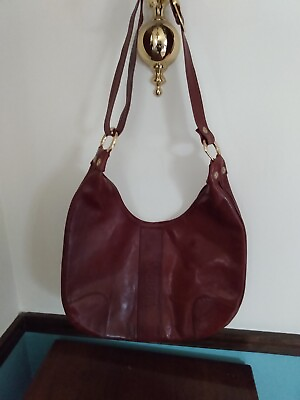#ad VALENTINA Made In Italy Leather Purse Designer Shoulder Handbag Bag Brown