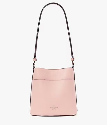 #ad Kate Spade New Leila Small Bucket Bag Pebbled Leather Peachy Rose