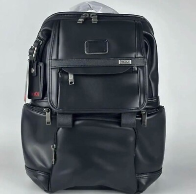 #ad NEW Tumi Alpha 3 Backpack Leather Shoulder Bag Business Black 09603174DL3