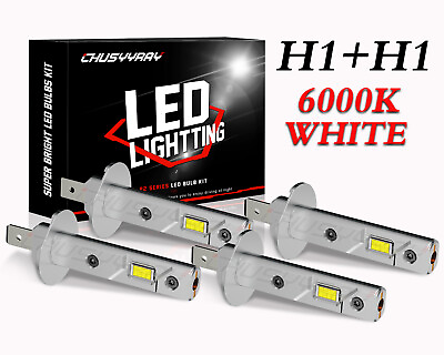 #ad 4x H1 LED Headlight Bulbs Conversion Kit High Low Beam Super Bright 6500K White