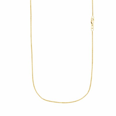 #ad 14K Solid Yellow Gold Diamond Cut Gourmette Chain Necklace 1mm 18quot;