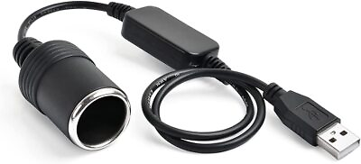 #ad USB To 12V Car Cigarette Lighter Female Socket Converter Adapter Cable Connector