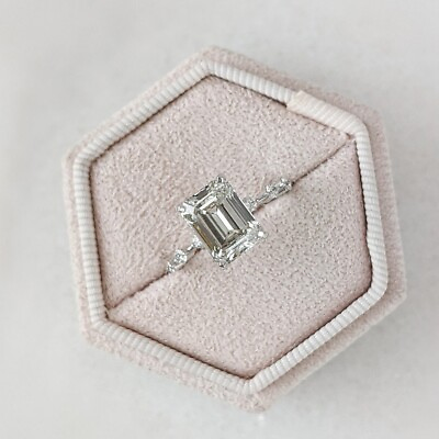 #ad Radiant Cut Setting Wedding Ring 0.24 Ct Semi Mount Diamond Solid 14k White Gold