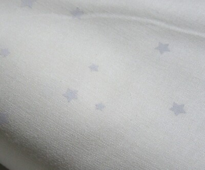 #ad 100% Cotton Fabric 47 8yds x 108quot; White Stars on White Cotton New Hobby Lobby