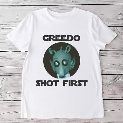 #ad Greedo Shot First Star Wars Short Sleeve Unisex T Shirt S 5XL