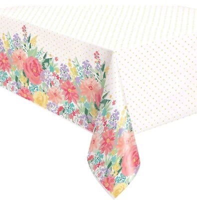 #ad NEW PIONEER WOMAN SPRING FLORAL PLASTIC TABLE COVERS