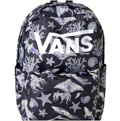 #ad Vans Kids New Skool Backpack OneSize Black Purple. Retails for $44