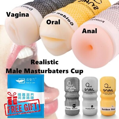 #ad Male DEEP SUCKING Masturbaters Pocket Pussy Stroker Cup SEX Adult TOYS FOR MEN