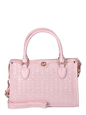 #ad Woman#x27;s Wyatt Satchel Handbag Pink Blush Perforated