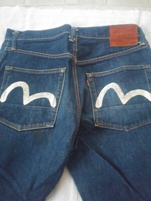 #ad Denim Jeans EVISU JEANS No2 Selvedge DENIM Indigo Japan Size W:30 Inseam:25