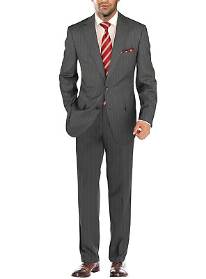#ad Salvatore Exte Mens Two Button 2 Piece Suit Jacket Flat Front Pants