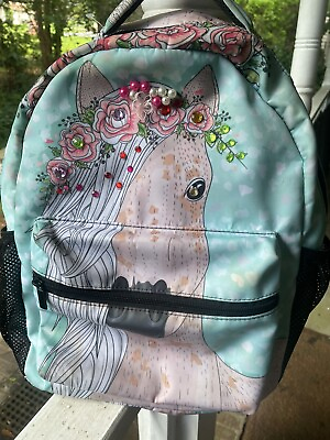 #ad Middle School Backpack Bag for Kids Horse Art Design Gems
