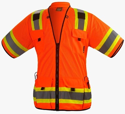 #ad Crew Orange Reflective High Visibility Class 3 Safety Vest
