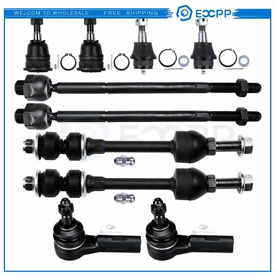 #ad For 2006 2008 Dodge Ram 1500 RWD 10pc Front Suspension Ball Joints Tie Rods Kit