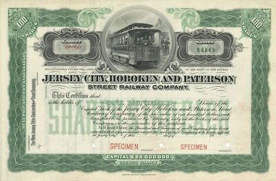 #ad Jersey City Hoboken and Paterson Street Railway Co. Specimen Stock Specimen