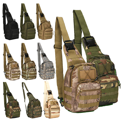 Tactical Sling Chest Pack Molle Military Nylon Shoulder Bag Men Crossbody Bag $15.99