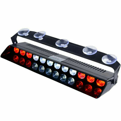 #ad 12LED Car Windshield Emergency Flash Strobe Light For Interior Das Red White Red