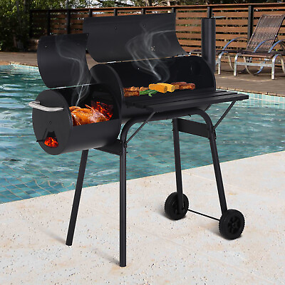#ad 43quot; BBQ Grill Charcoal Barbecue Pit Outdoor Patio Backyard Meat Cooker Smoker