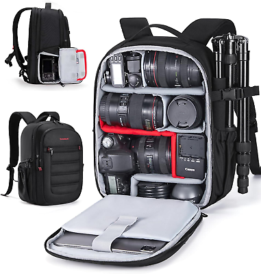 #ad Small Camera Bag Backpack DSLR SLR Camera Backpacks for Photographers Fits 13.3