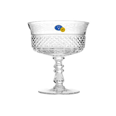 Elegant and Modern Russian Cut Crystal Jam Vase 16oz 500ml 6x5 Inches $55.99