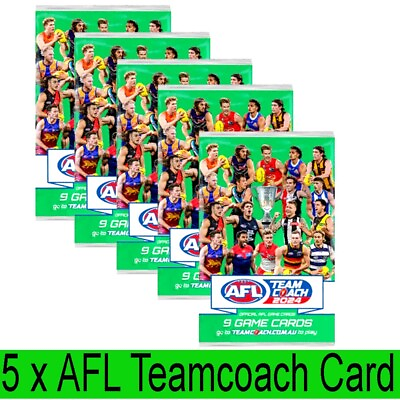 #ad 2024 AFL TEAMCOACH TEAM COACH FOOTY TRADING CARDS SEALED Games 9 Card Per Pack