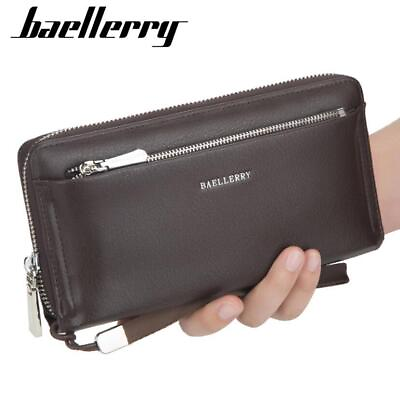 #ad Leather Long Clutch High Capacity Wallet For Men Credit Card ID Holder Purse New