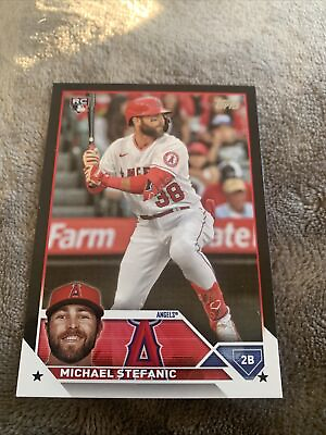 #ad 2023 Topps Update MICHAEL STEFANIC BLACK PARALLEL 72 ANGELS RC US124