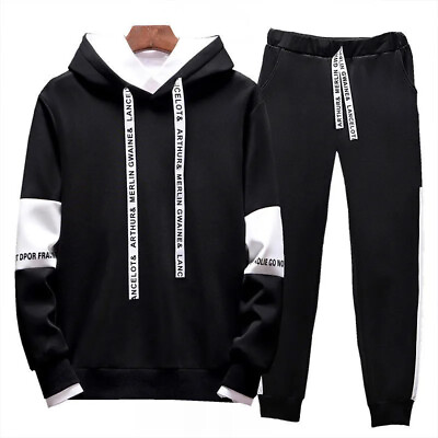 #ad New Mens Sweat Track Suit Zip Up Comfy Joggers Pants Sportswear Gym Outdoor 2023