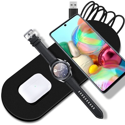 #ad 3in1 Wireless Charger Pad for Samsung Galaxy S20 SM G986U Earphone Watch Phone